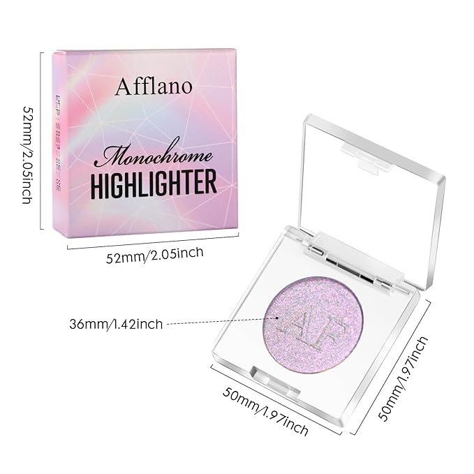 Highlighter Makeup Palette, Long Lasting New Formula, Translucent Purple Shimmer