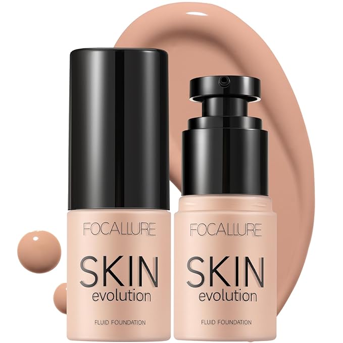 FOCALLURE 2 Pcs Liquid Foundation, Skin Evolution Foundation