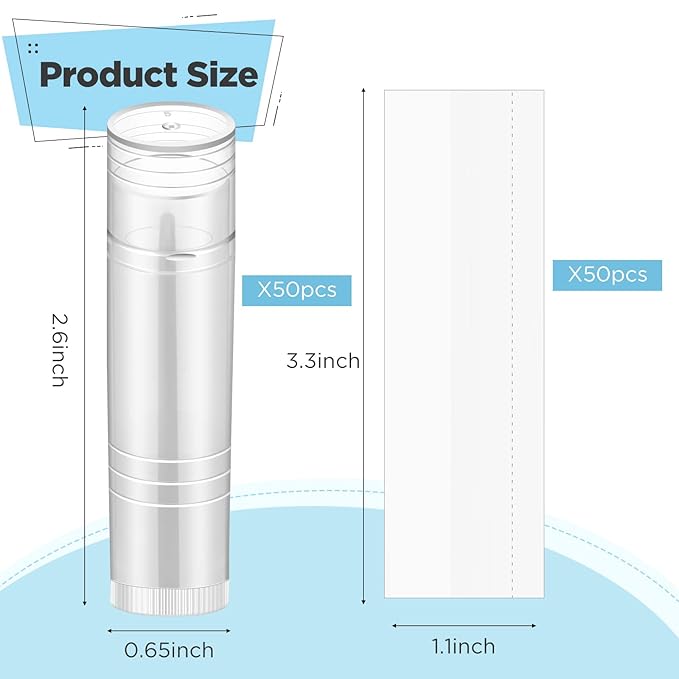50 Pcs Lip Balm Containers Tubes Travel