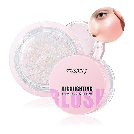 Color Changing Blush,Glitter Color Changing Blusher for Cheeks,Waterproof for Women