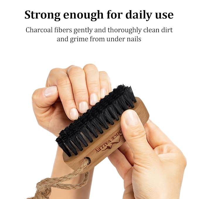 Wooden cleaning finger nail brush