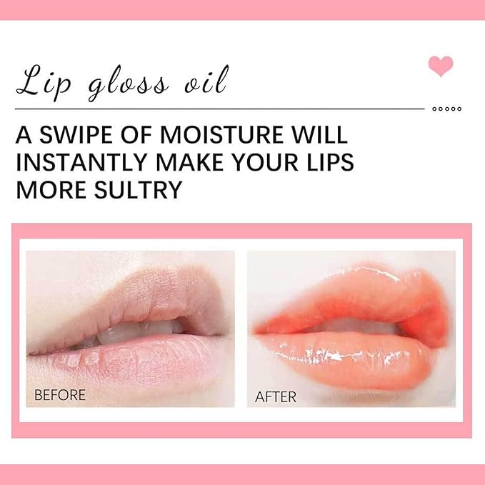 Hydrating Lip Glow Oil Set, Plumping Lip Oil Moisturizing Nourishing Shiny No-Sticky Transparent Tinted Lip Gloss Balm, Natural Lip Plumper Gloss Repairing Lightening (RoseWood)