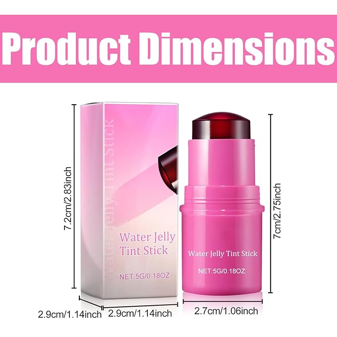 Milk Cooling Water Jelly Tint, Jelly Blush Stick Makeup Jelly Tint, Milk Jelly Blush, Cruelty Free, Blush Stick for Cheeks and Lips