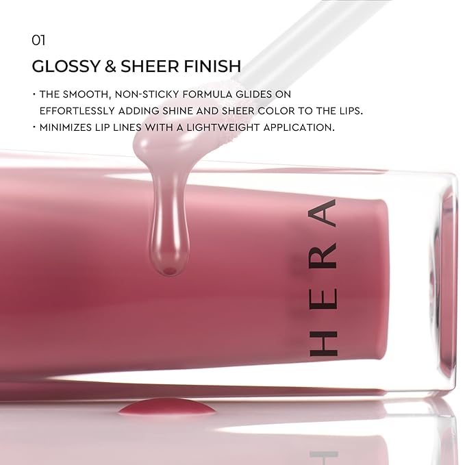HERA Sensual Nude Lip Gloss #401 NUDIST | Volumizing Sheer & Glossy Finish, Non-sticky, Moisturizing and Hydrating, Korean Makeup, 0.17 oz. (5g)