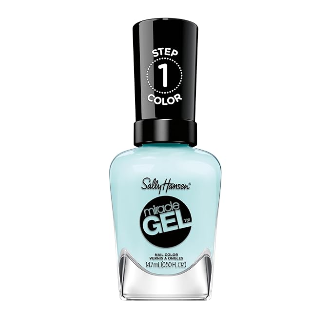 Sally Hansen Miracle Gel™, Grand Cyan, Long Lasting, Gel-Like Formula, No UV Lamp Needed, Blue Nail Polish
