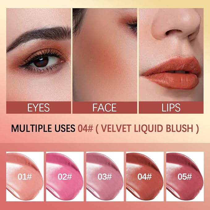 Liquid Blush, Soft Matte Lightweight Creamy Blush stick stick makeup.(02#Rose)