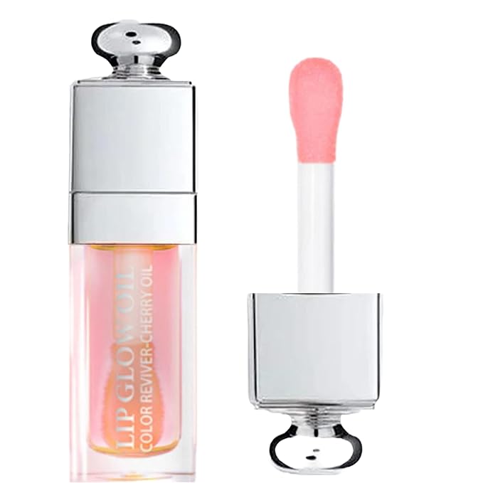 Hydrating Lip Glow Oil - (Clear Pinky), Plumping Lip Gloss, Moisturizing Lip Oil Gloss, Transparent Moisturizing Lip Balm, Natural Lip Plumper, Lip Plumper Gloss