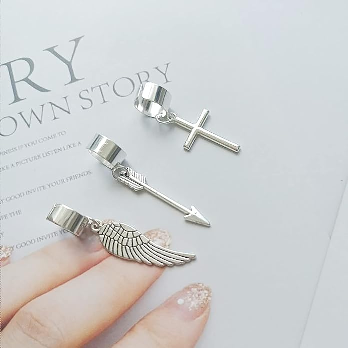 Angel Wings Ear Cuffs 3Pcs Arrow