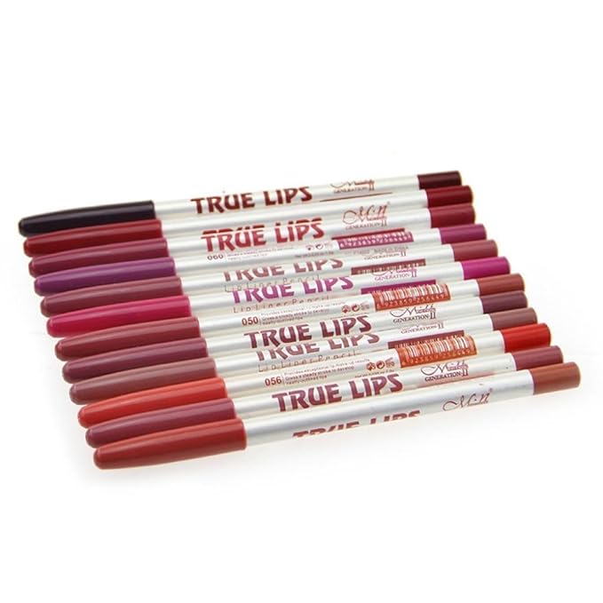 Waterproof Lip Liner Pencil, Pack of 12