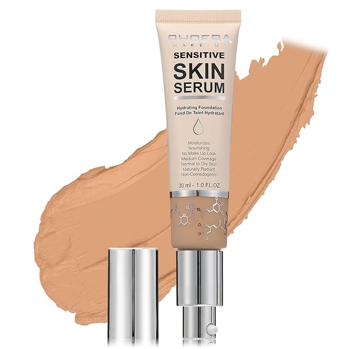 Phoera Foundation Makeup,Flawless Soft Matte Full Coverage with Beige, 1PC)