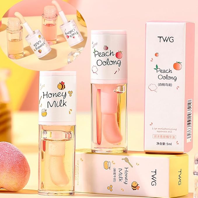 4PCS Hydrating Clear Lip Oil,Jelly Honey Lip Gloss Oil,Korean Big Brush Lip Oil,Long-lasting Moisturizing Nourishing Lip Balm,Plumping Lip Fresh Texture Clear Lip Gloss,Makeup Lip Care Tools