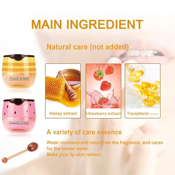 2PCS Bee Lip Balm Honey Pot
