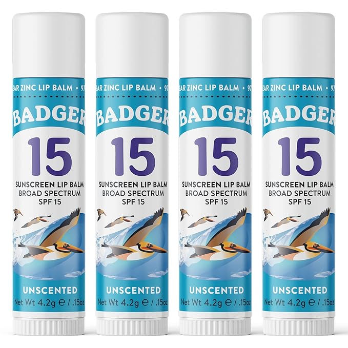 Badger Sunscreen Lip Balm SPF 15, oz
