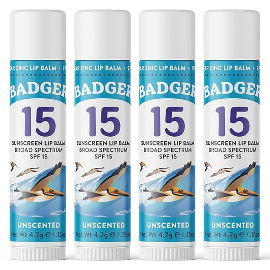 Badger Sunscreen Lip Balm SPF 15, oz