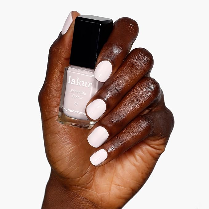LONDONTOWN lakur Nail Polish - Chip-Resistant, Non-Toxic, Conditions & Hydrates Nails | Glossy Neutral Macaroon at Noon Creme, 0.40 fl oz