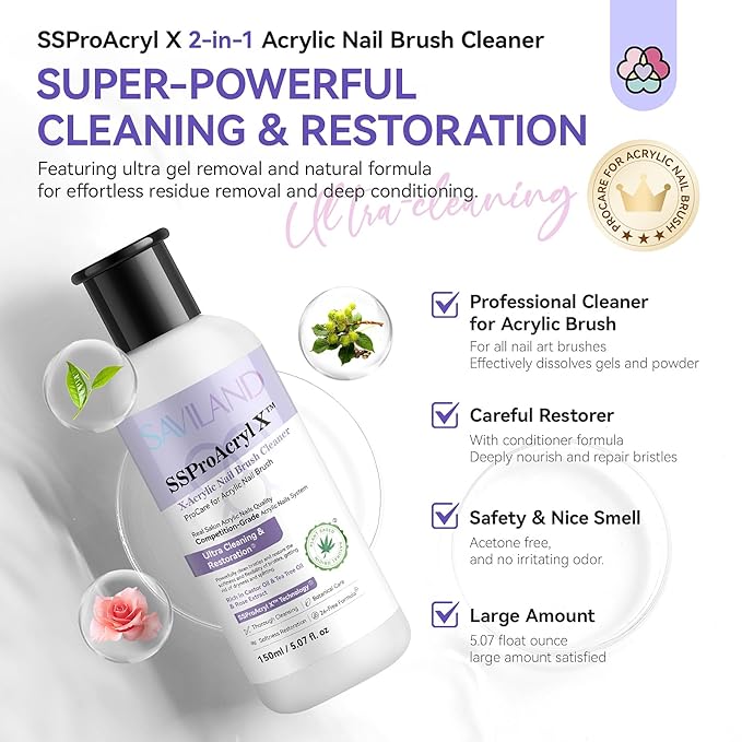 SAVILAND Acrylic Nail Brush Cleaner: