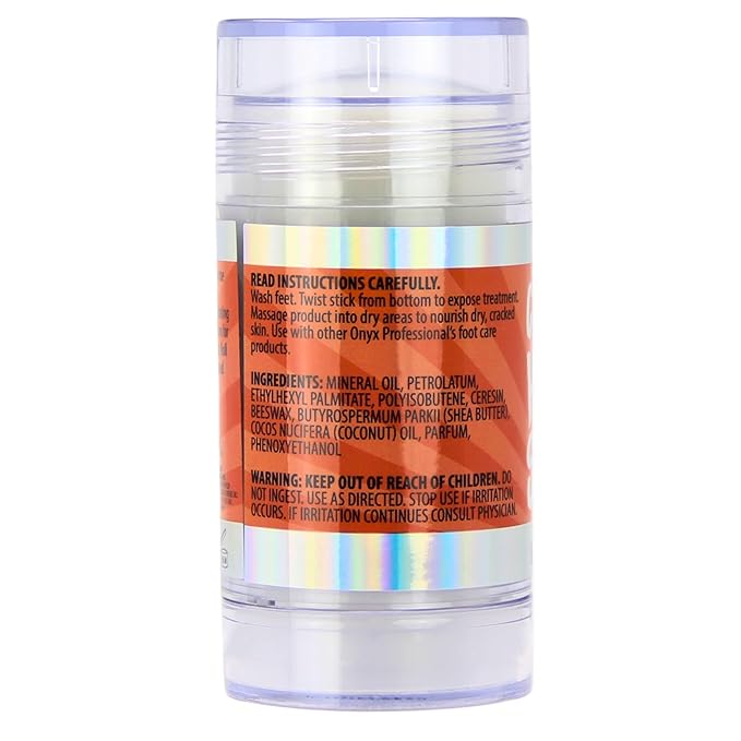 Onyx Professional Cracked Heel Repair Balm Stick for Dry Cracked Feet Treatment, Orange Scent, 2 pack - Moisturizing Foot Balm, Rolls On, No Mess Like Foot Cream or Foot Lotion, Heel Treatment