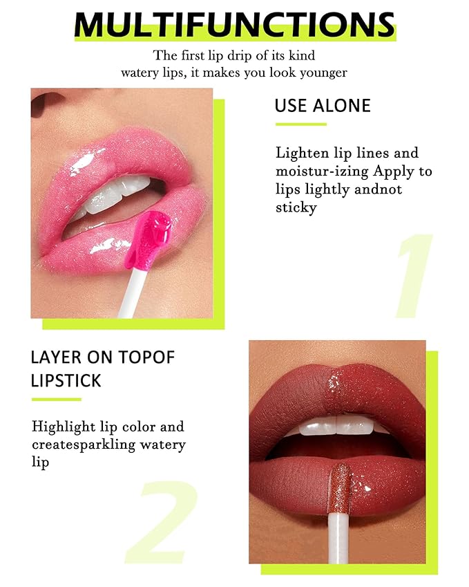 Hydrating Lip Glow Oil-Tinted Lip Oil Lipgloss,Pink Lip Gloss Lipstain Glossy Lip Glaze,Clear Pink Lip Tint Stain,Long Lasting Glow Reviver Lip Care Oil,Women's Day Makeup Gift for Women-02