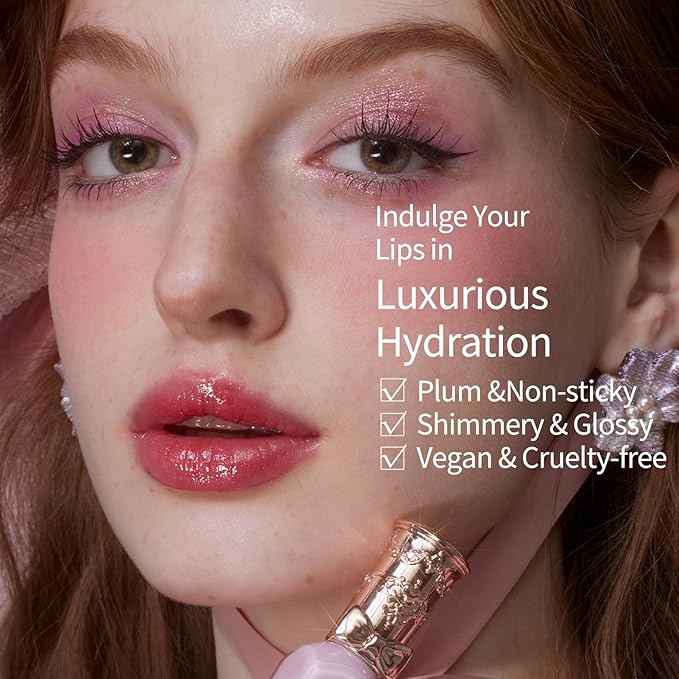 Flower Knows Violet Strawberry Rococo Glitter Lip Gloss G02 Rasberry Booze+Swan Ballet Shine Solid Lip Gloss Stick B06 Blue Ribbon