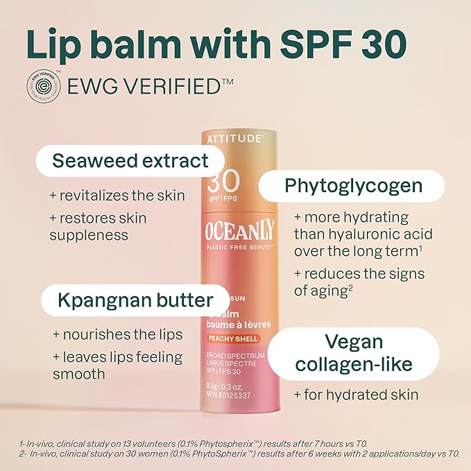 ATTITUDE Oceanly Tinted Lip Balm Shell,