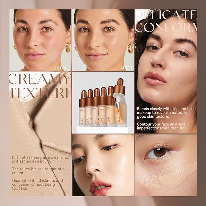 Matte Liquid Foundation Makeup,24 HR Oil Control Concealer (06#, ) 31g