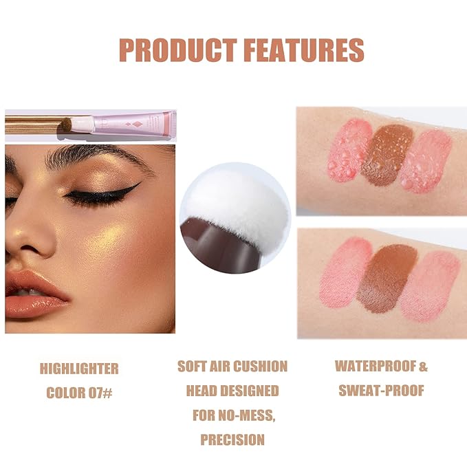 Highlighter Makeup, Liquid Highlighter Beauty Wand, Long Lasting Fl Oz