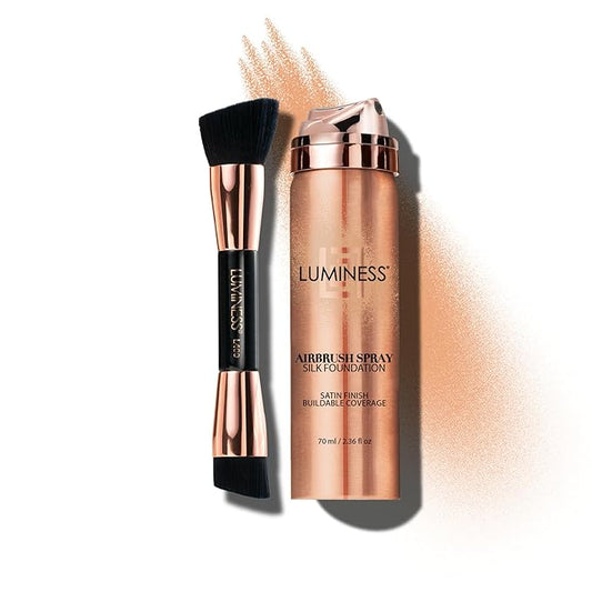 LUMINESS Silk Airbrush Spray Foundation & Buffing Brush Medium Warm)
