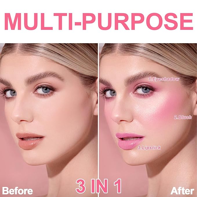 2PCS Cooling Water Jelly Lip Tint/Blush, Jelly Blush Cooling