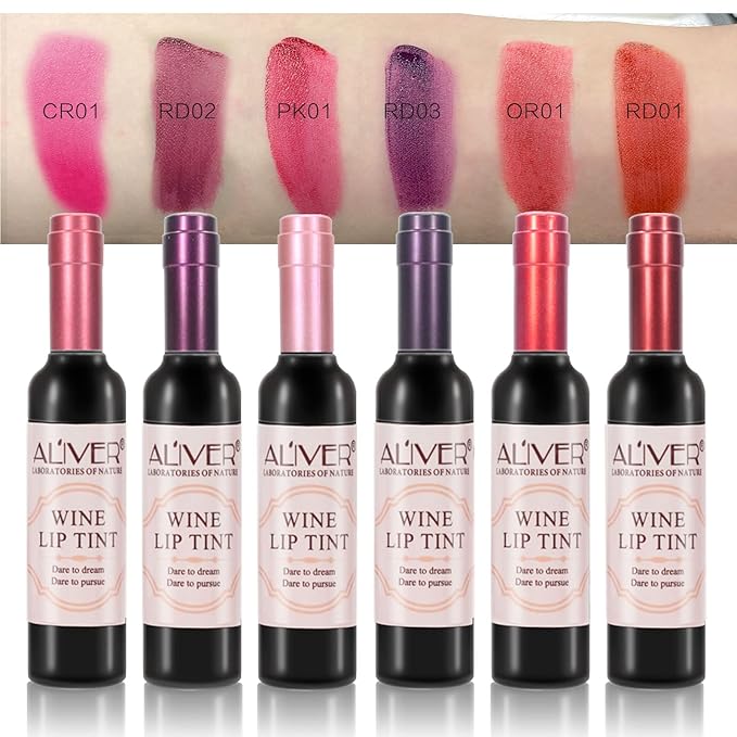 Wine Lip Tint 6 Colors, Waterproof Long Lasting Long