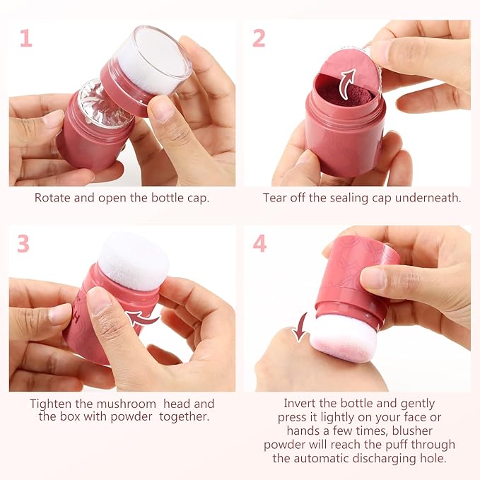 Boobeen Loose Blush Powder Air Cushion Blush, Face Matte Finish