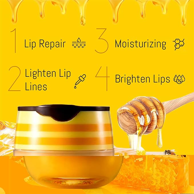 4PCS Lip Balm Honey Pot, Honey Sleeping