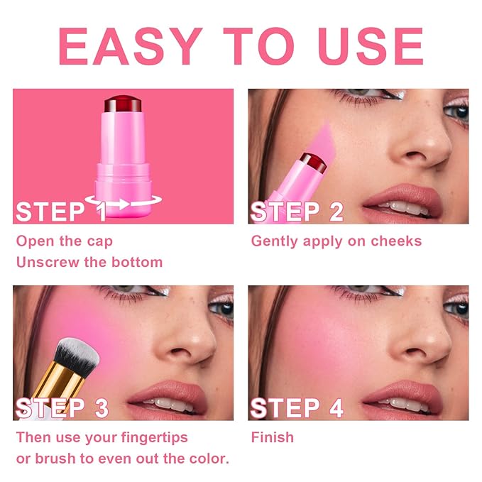 2PCS Cooling Water Jelly Lip Tint/Blush, Jelly Blush Cooling