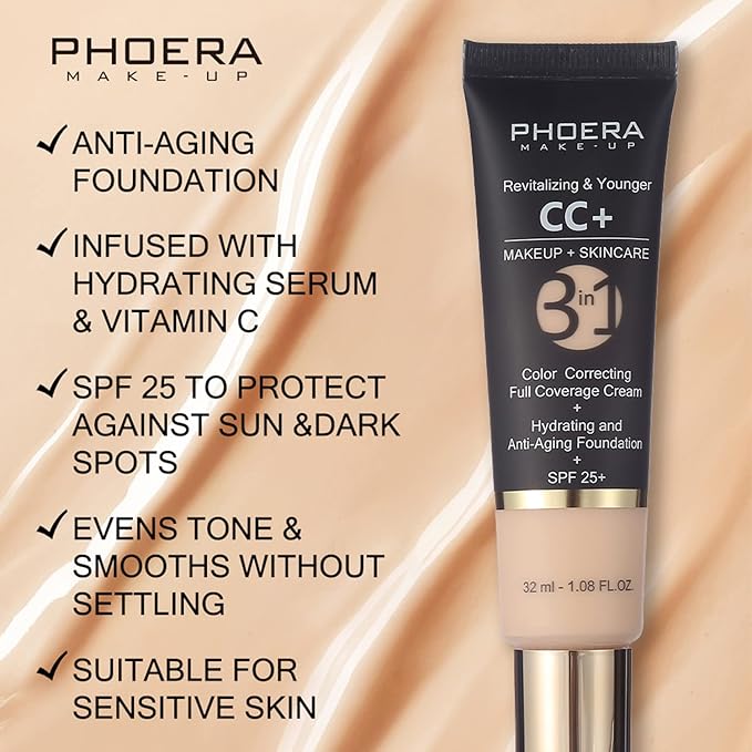 MAEPEOR Full Coverage Foundation 6 Colors Mattle Oil-Control Buff Beige)