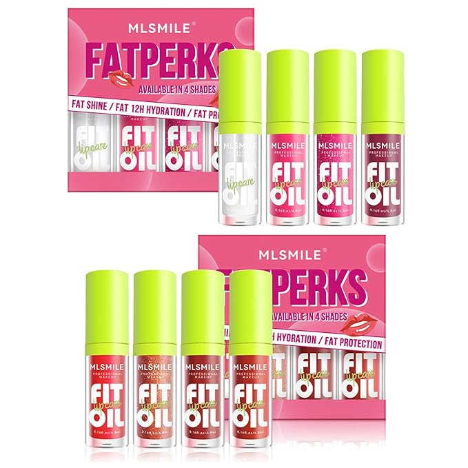 8 Colors Lip Oil Lip Glaze, Big Brush Lip