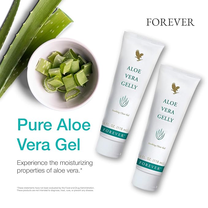 Forever Living - Forever Aloe Vera Gelly - Pure Aloe Gel - Soothes, Moisturizes, and Conditions - Vegan, Vegetarian, Gluten-Free - 4 fl oz. (2 Pack)