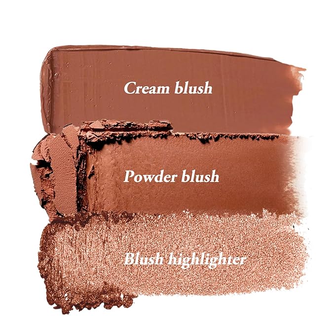 3 Colors Blush Palette, Blush and Highlighter Palette, Glowing Makeup