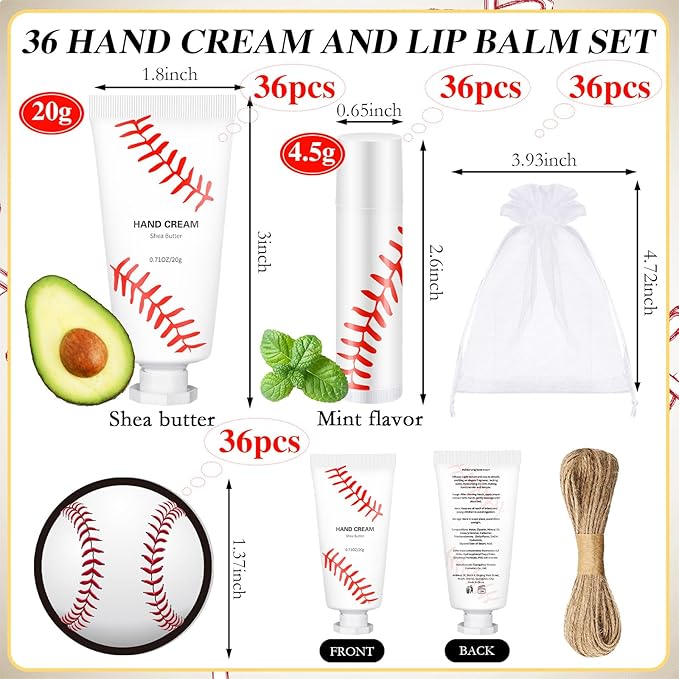 144 Pcs Baseball Lip Balm Hand