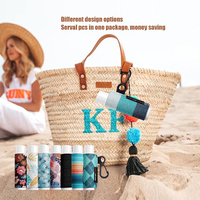 5PCS Lip Balm Holder Sleeves Keychain