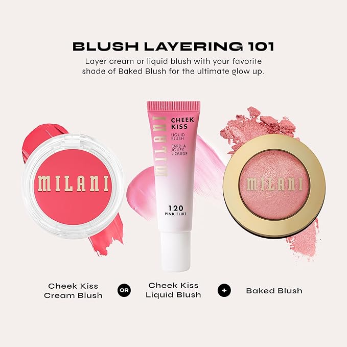 Milani Baked Blush, Powder Blush for Cheeks, Cruelty Free Makeup - Shape, Contour & Highlight Face for a Shimmery or Matte Finish -Coral Cove
