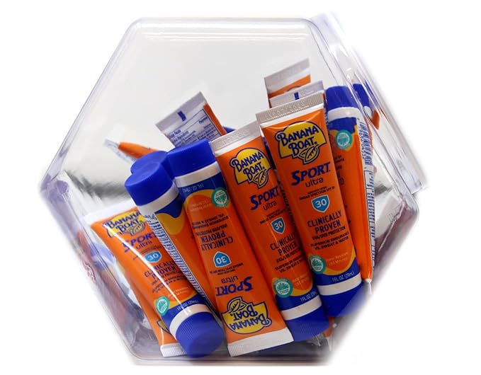 Banana Boat Sport Performance Sunscreen Lotion 30 SPF, 1 oz, Fishbowl 24 Count Each (Value Pack of 4)