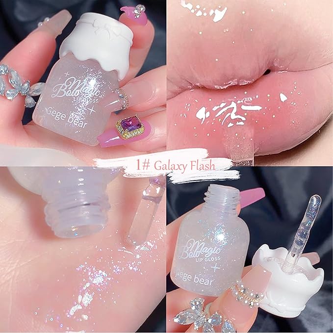 5 Colors Shimmer Lip Gloss Set Hydrating Lip Glow Oil Cute Hydrating Tinted Lip Transparent Balm Set