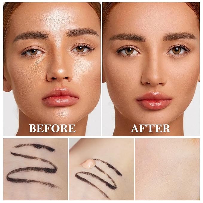 2pcs Liquid Concealer Set with Brush,Full Cover,Concealer W