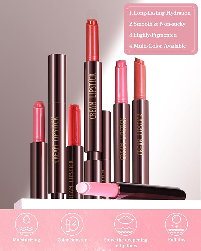 Hydrating Shimmer Lipstick,Moisturizing Jelly Lip Gloss,Nude Brown Lipstick Pen,Long Lasting Waterproof Tint Lip Balm Plumping Lip Stain Pen,Women's Day Makeup Gift for Women Girl-02#