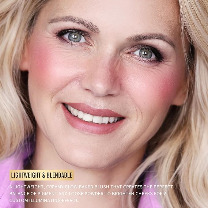 KIMUSE Baked Blush, Lighting Glow Marbleized Blush Powder Face