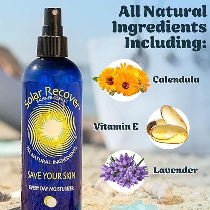 After Sun Moisturizing Spray 2 Pack (Full Size 12 Ounce + Travel Size 2 Ounce) - Hydrating Facial & Body Mist - Sunburn Relief With Vitamin E & Calendula - Lotion Delivered in Water