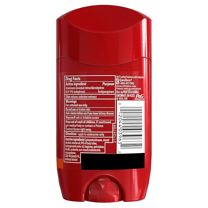 Old Spice Aluminum Free Deodorant for Men, 24/7 Odor Protection, 24/7 Freshness & Lasting Scent, Goes on Clear, Bearglove with Crisp Orchard Scent, 2.6 oz