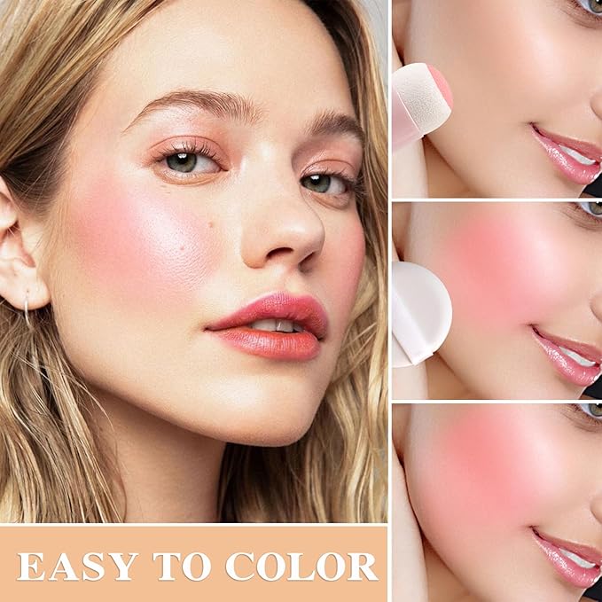 Cream Blush Stick with Brush,Waterproof Multi Cream Blush Skin K3