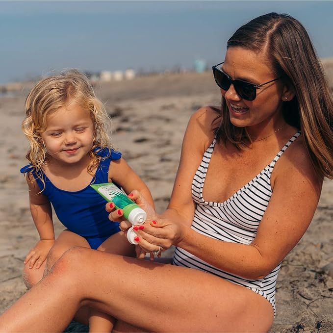 Badger Aloe Vera Gel for Sunburn Relief, Fair Trade & Organic After Sun Care, Pure Cooling Soothing Aloe Vera Gel for Face & Skin, Hypoallergenic & Unscented, 4 fl oz (2 Pack)