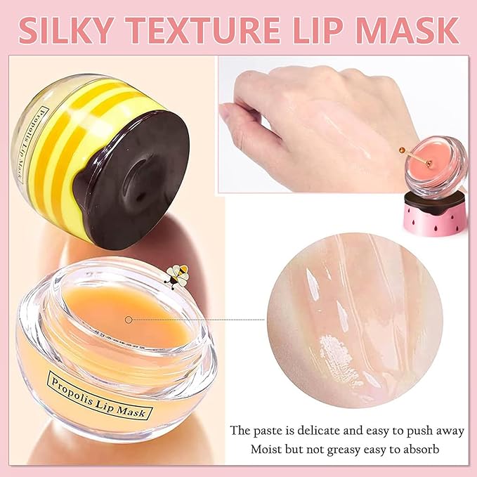 4PCS Bee Lip Balm Honey Pot,Honey Hydrating