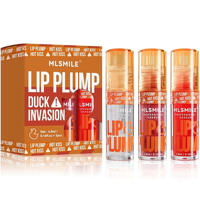 3 Colors Duck Lip Plumper Gloss, Glitter Shine Lip